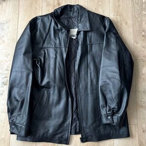 Men's Black Leather Jacket Size L/XL
